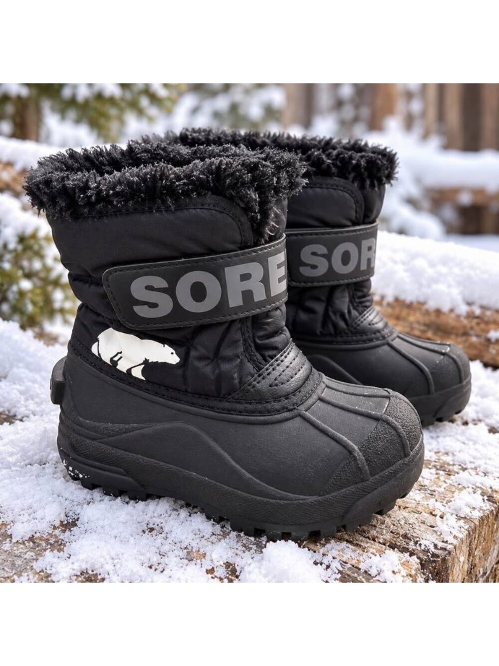 Sorel Snow Commander Toddler Winter Boots Black Size 9